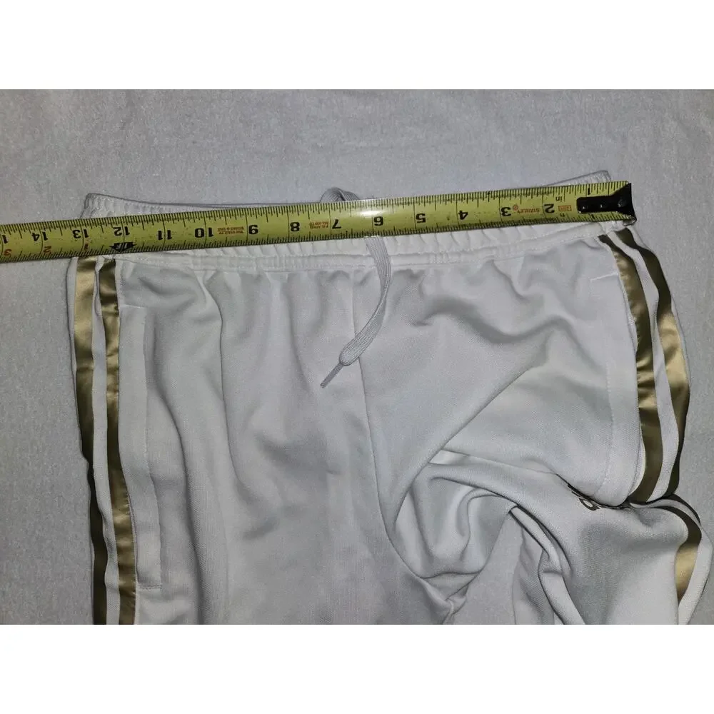 Adidas Climacool White And Gold Metallic Striped Training Pants Size SM